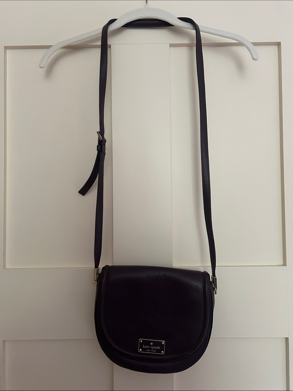 Kate Spade purple Leather Crossbody Saddle Bag